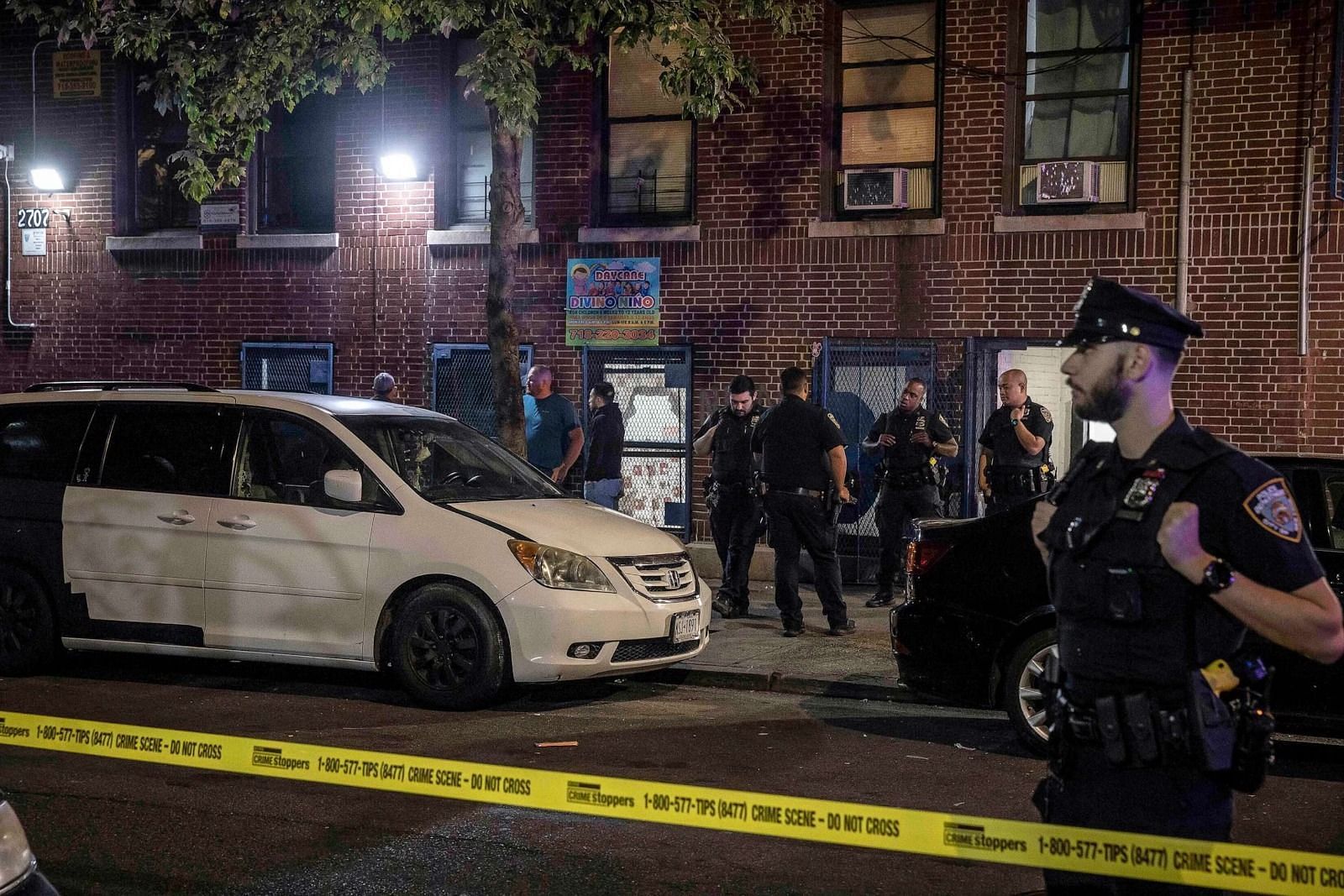 Cops outside the facility at Bronx (Image via Associated News)